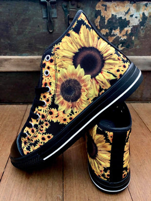Sunflowers - High Top Shoes