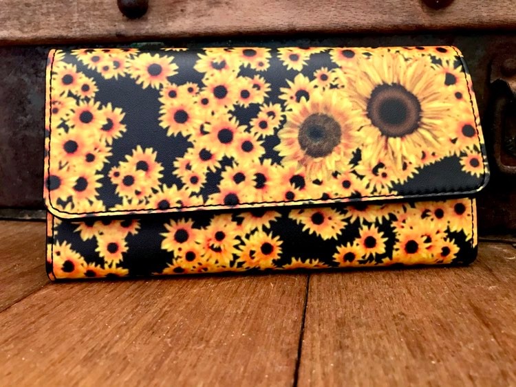 Sunflowers - Tri-fold Wallet - Little Goody New Shoes Australia