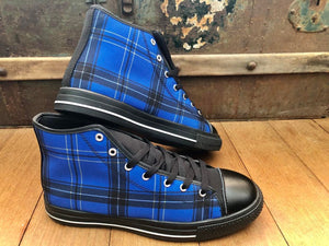 Tartan Blue - High Top Shoes