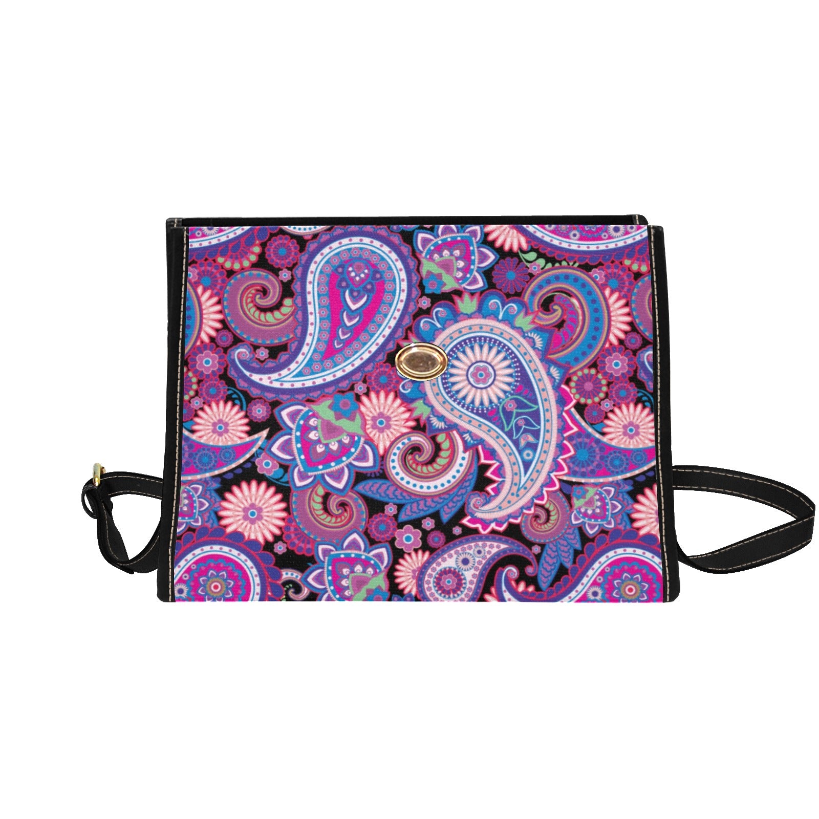 Purple Paisley - Waterproof Canvas Handbag