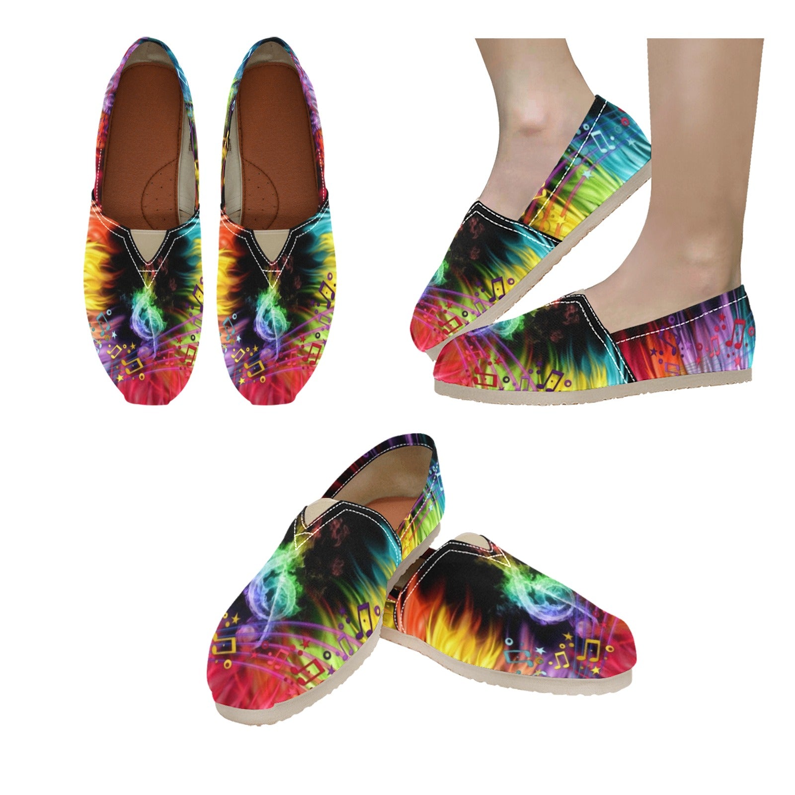 Musical Flames - Casual Canvas Slip-on Shoes