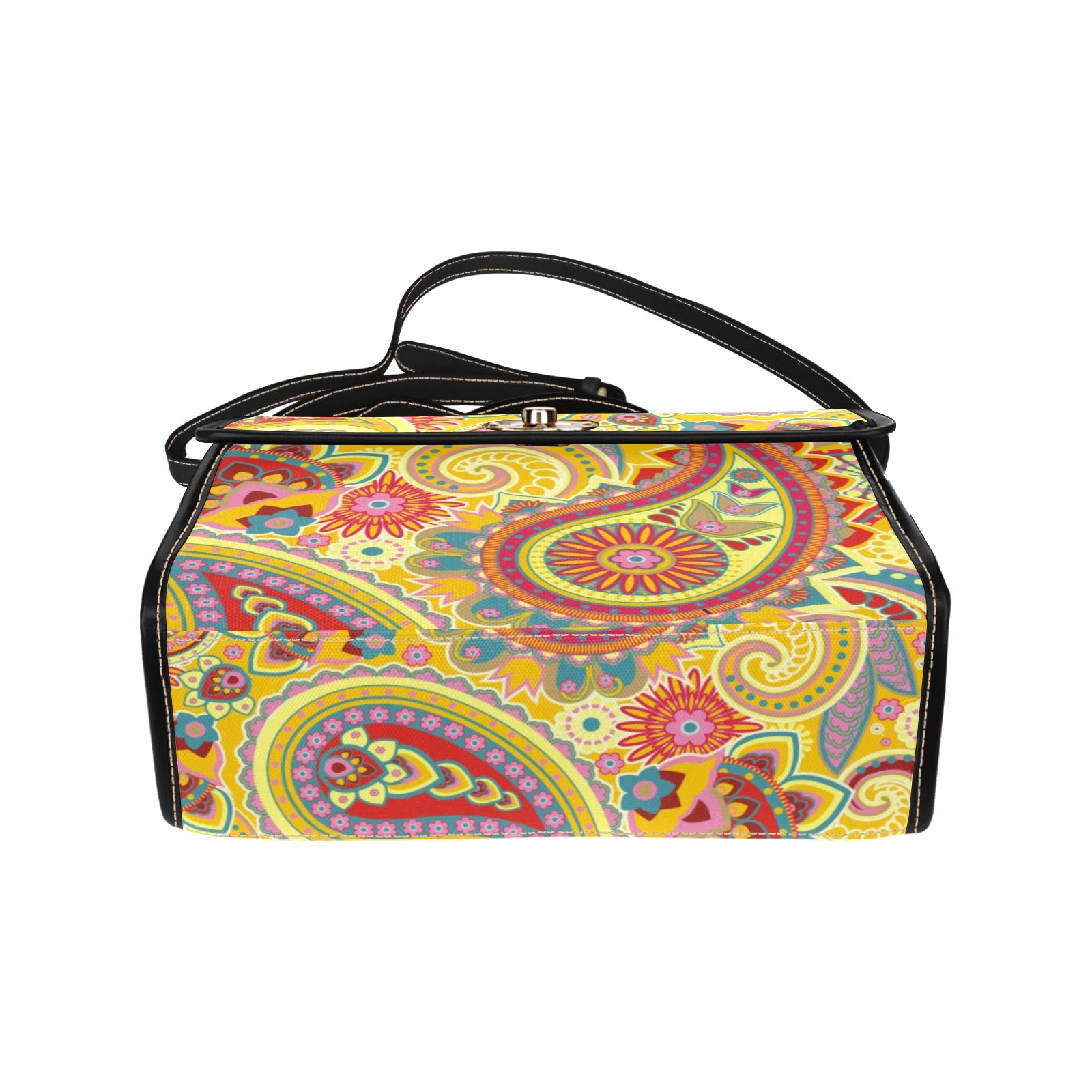 Yellow Paisley - Waterproof Canvas Handbag