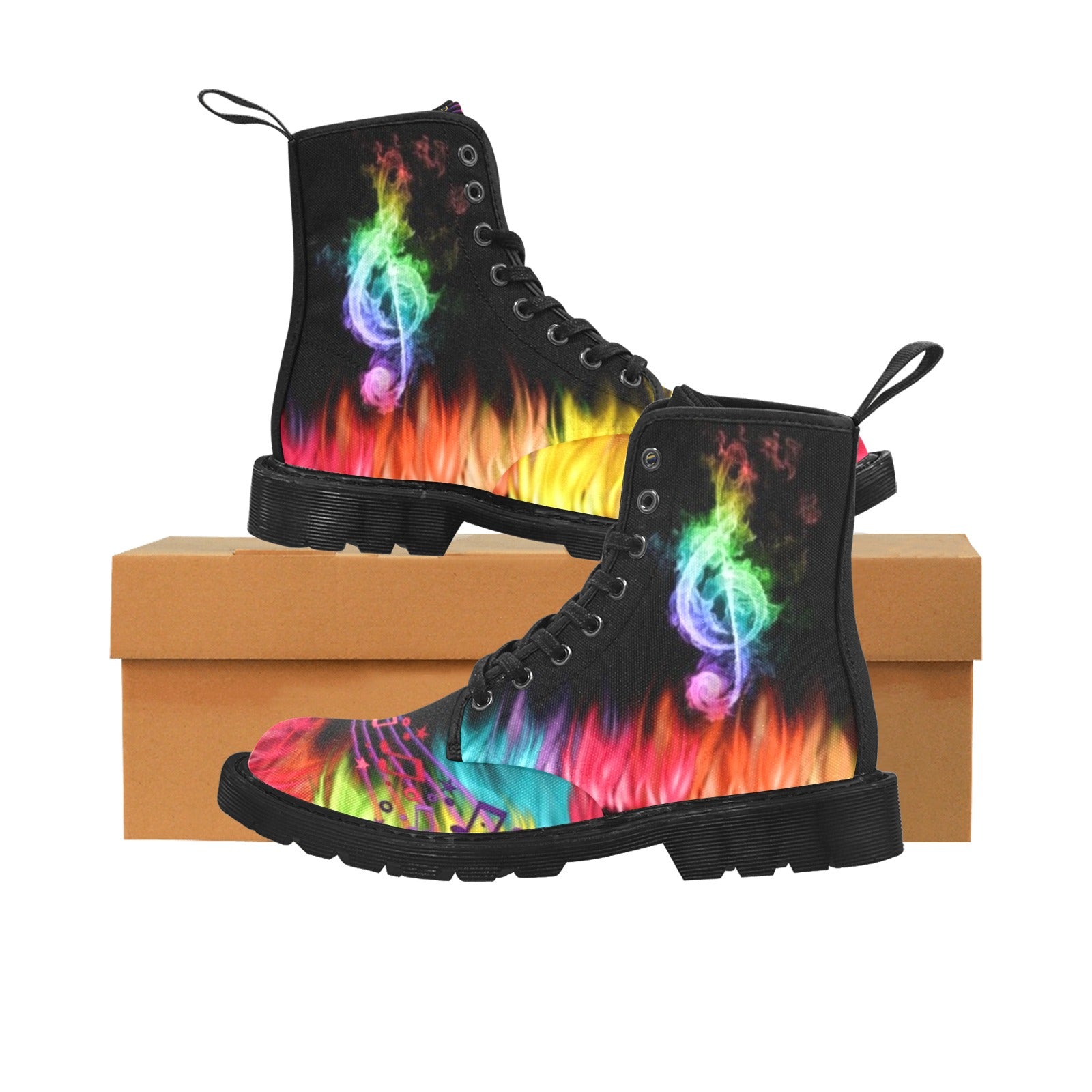Musical Flames - Canvas Boots