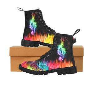 Musical Flames - Canvas Boots