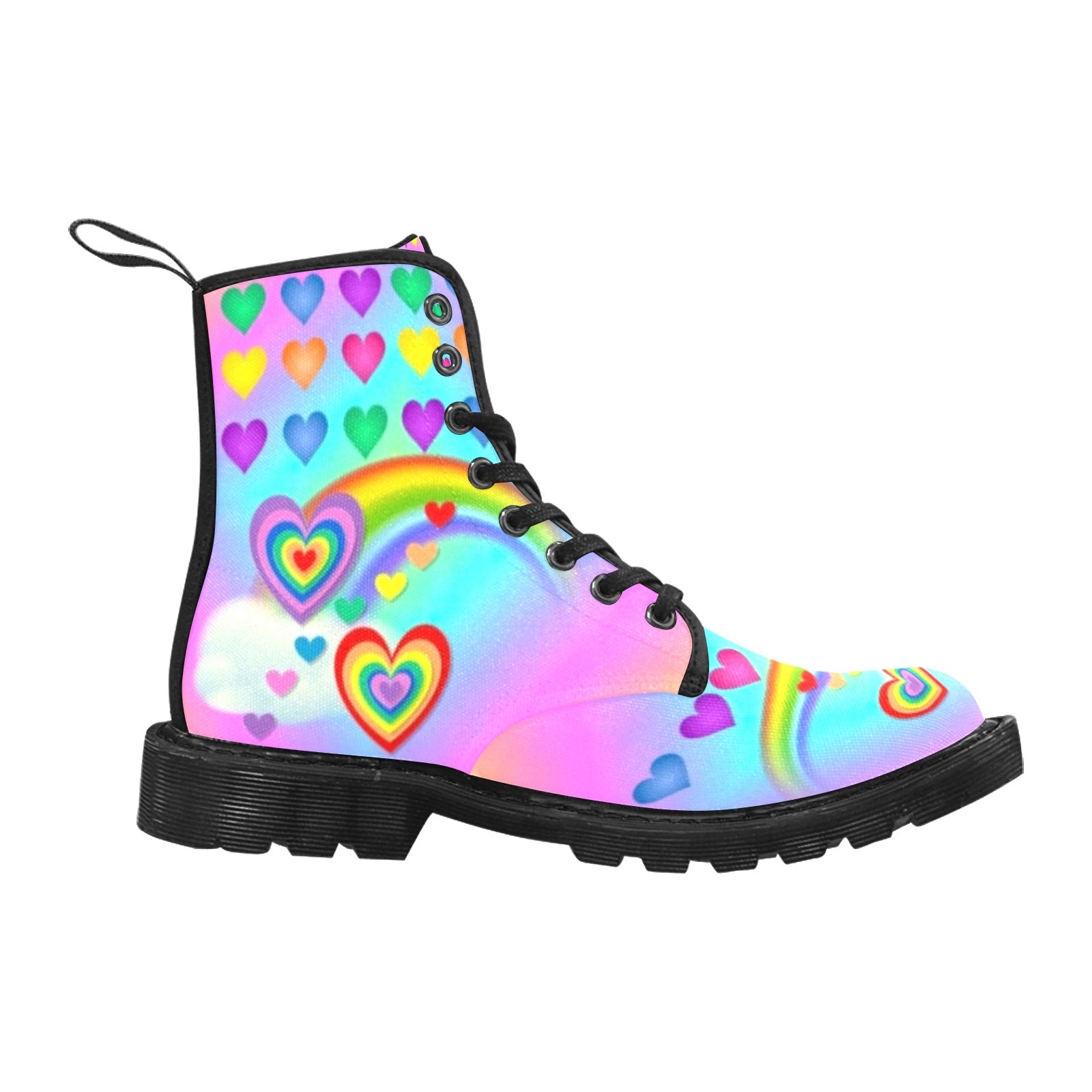 Rainbow Hearts - Canvas Boots