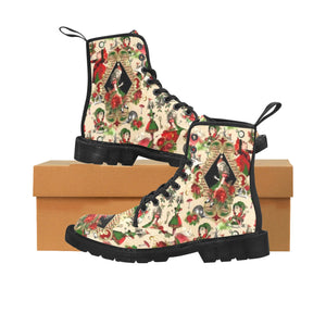 Xmas Alice - Canvas Boots - Little Goody New Shoes Australia
