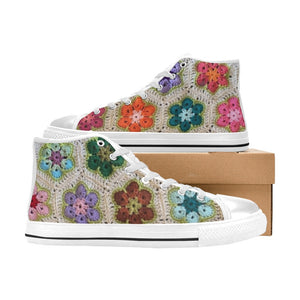 African Flowers Crochet - High Top Shoes