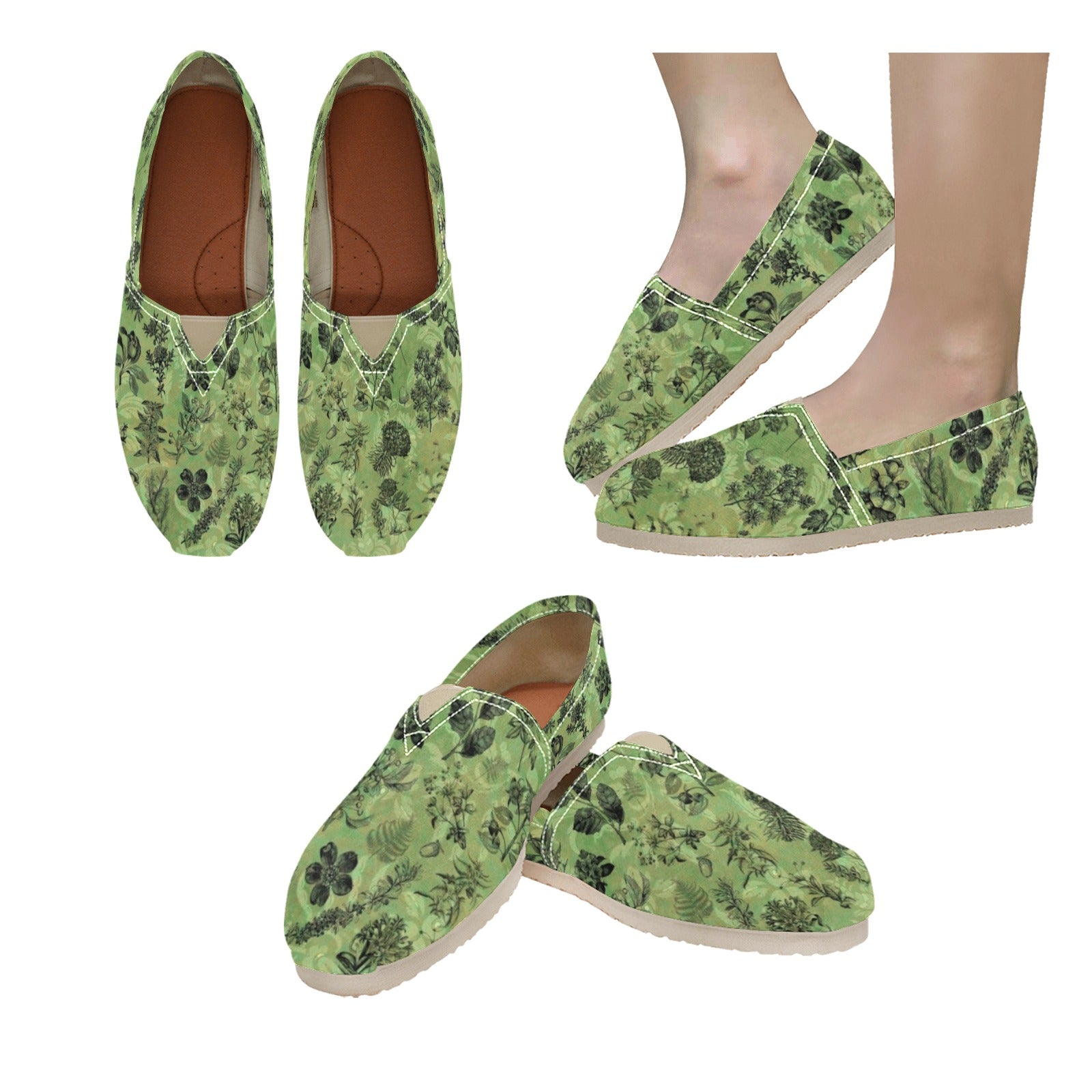 Vintage Botanical - Casual Canvas Slip-on Shoes