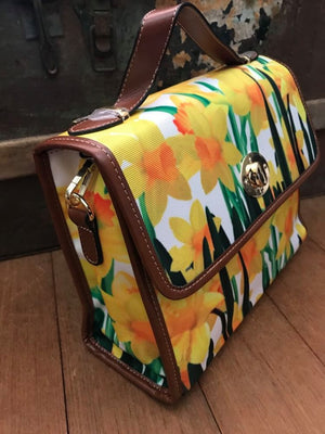 Daffodils - Waterproof Canvas Handbag - Little Goody New Shoes Australia