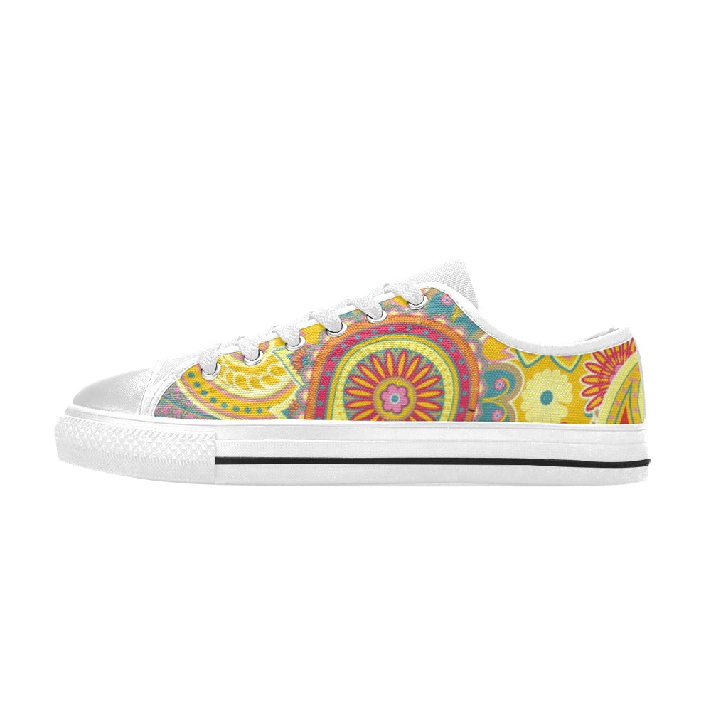 Yellow Paisley - Low Top Shoes