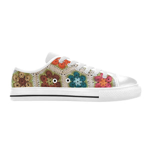 African Flowers Crochet - Low Top Shoes