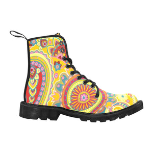 Yellow Paisley - Canvas Boots