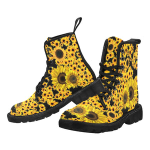 Sunflowers - Canvas Boots - Little Goody New Shoes Australia