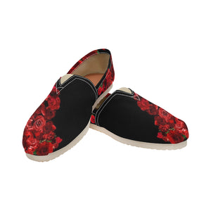 Roses Red - Casual Canvas Slip-on Shoes