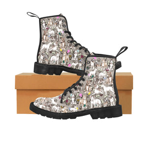 Bull Terrier - Canvas Boots - Little Goody New Shoes Australia