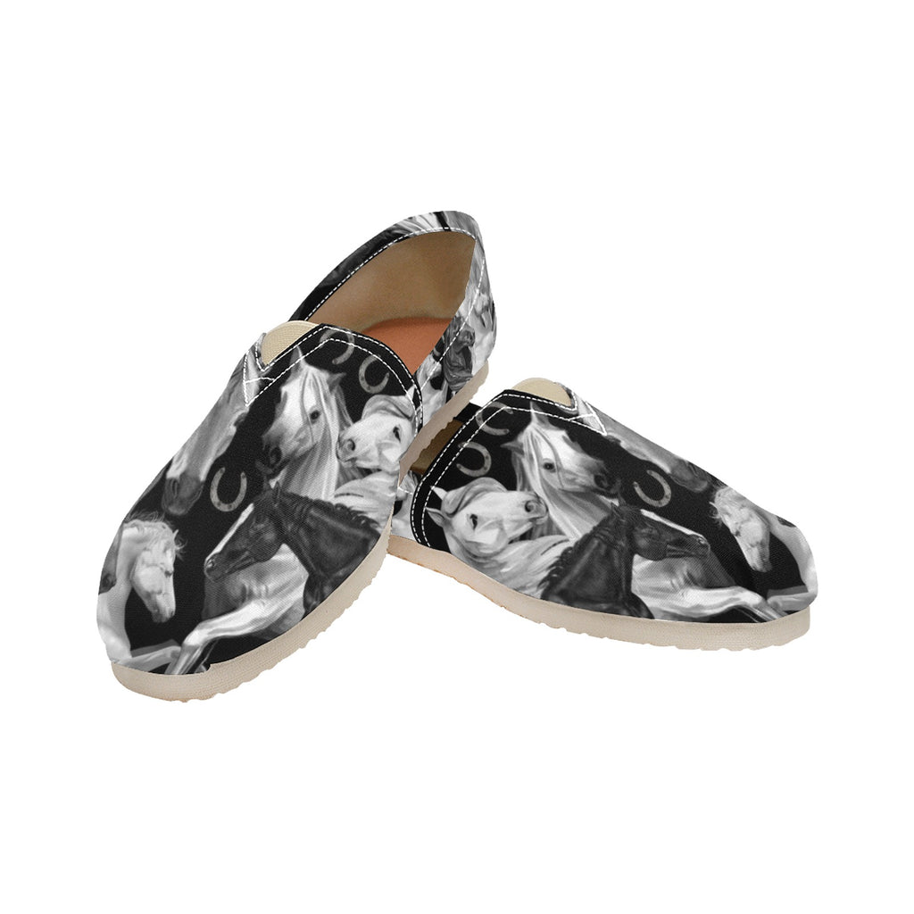 Horses - Casual Canvas Slip-on Shoes