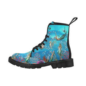 Mermaid - Canvas Boots - Little Goody New Shoes Australia