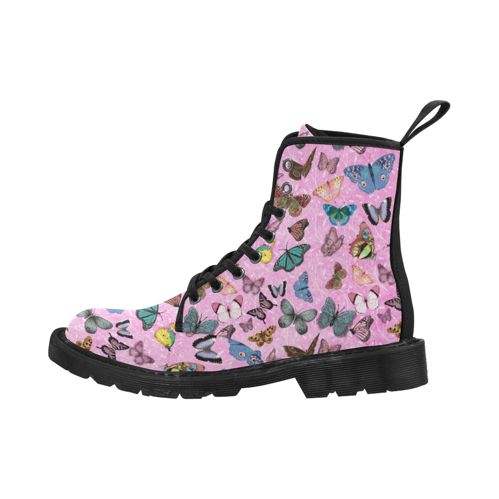 Butterfly Pink - Canvas Boots - Little Goody New Shoes Australia