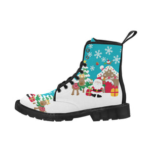 Santa Claus Scene - Canvas Boots - Little Goody New Shoes Australia