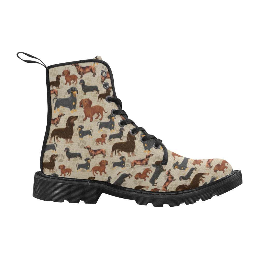 Dachshund - Canvas Boots - Little Goody New Shoes Australia