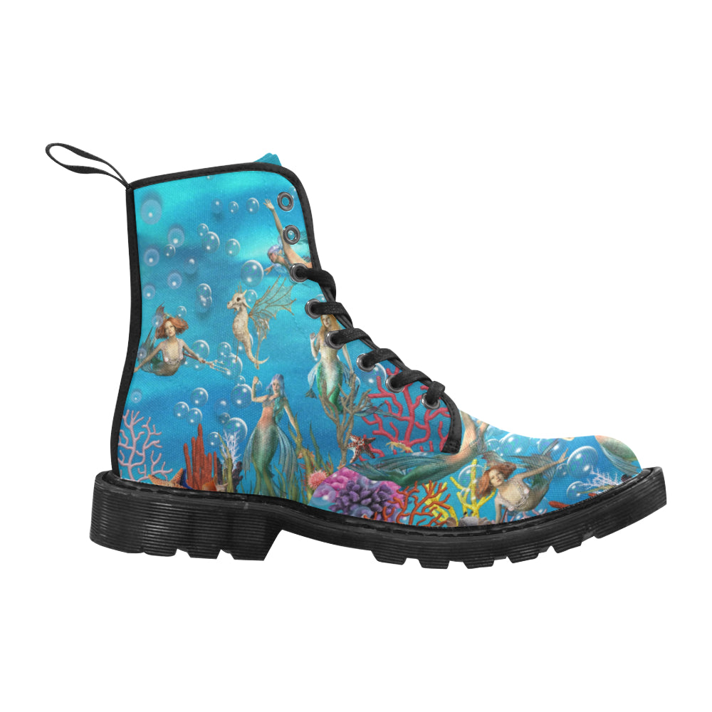 Mermaid - Canvas Boots - Little Goody New Shoes Australia