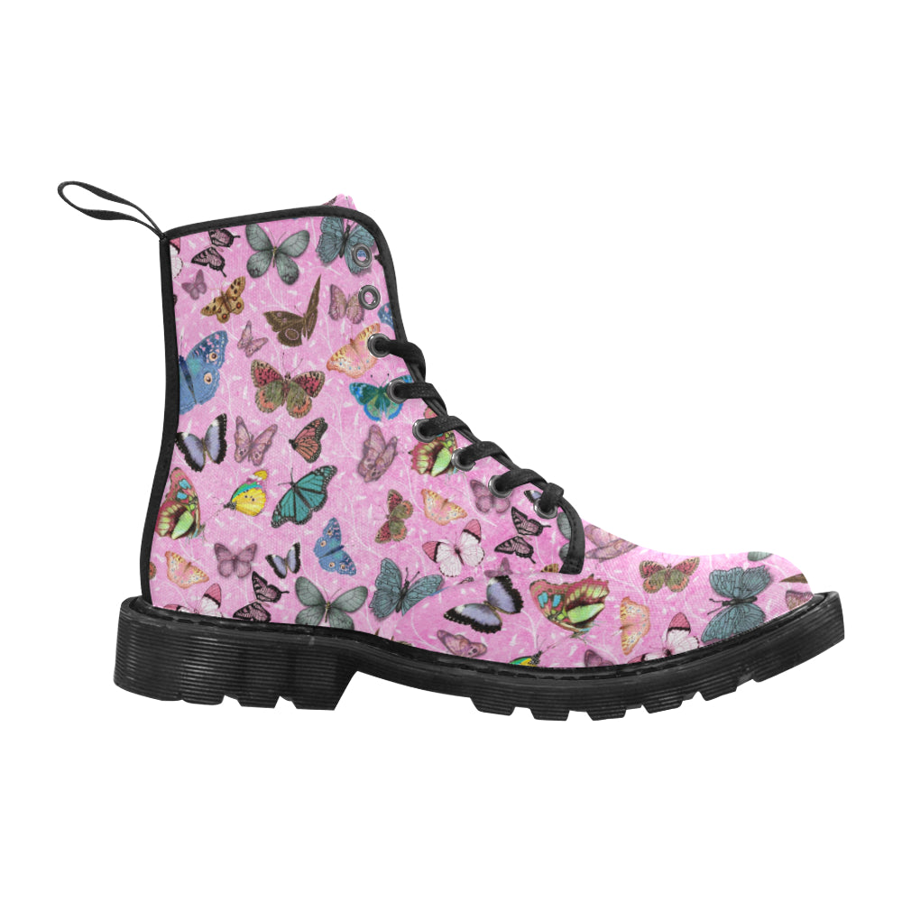 Butterfly Pink - Canvas Boots - Little Goody New Shoes Australia