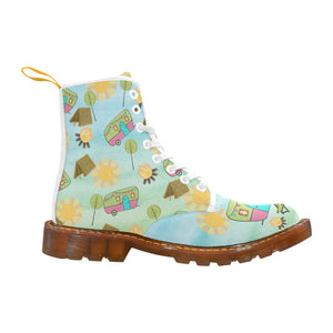 Happy Camper - Canvas Boots - Little Goody New Shoes Australia
