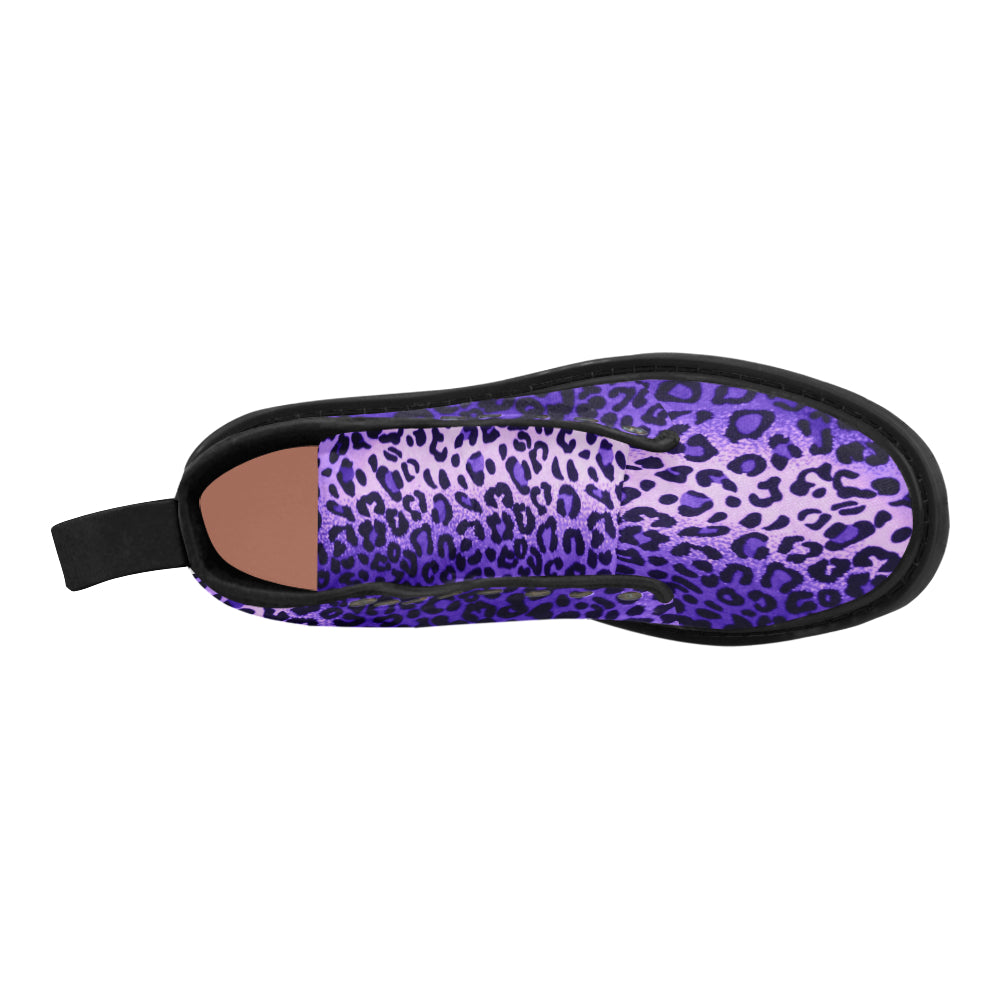 Leopard Purple - Canvas Boots - Little Goody New Shoes Australia