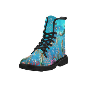 Mermaid - Canvas Boots - Little Goody New Shoes Australia