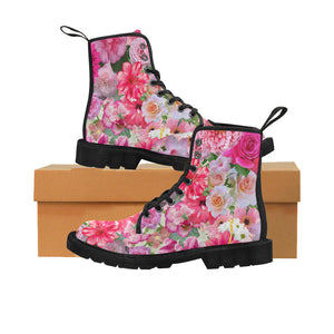 Pink Floral - Canvas Boots