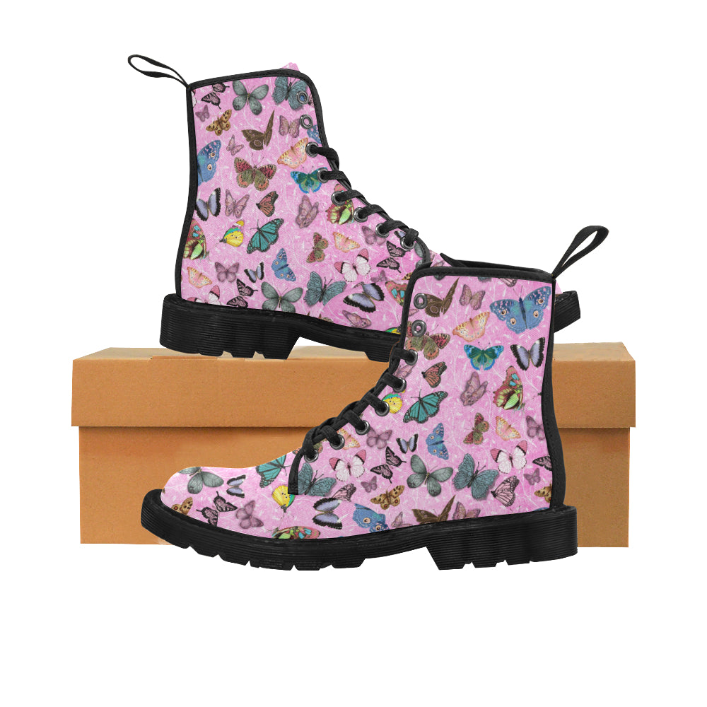 Butterfly Pink - Canvas Boots - Little Goody New Shoes Australia