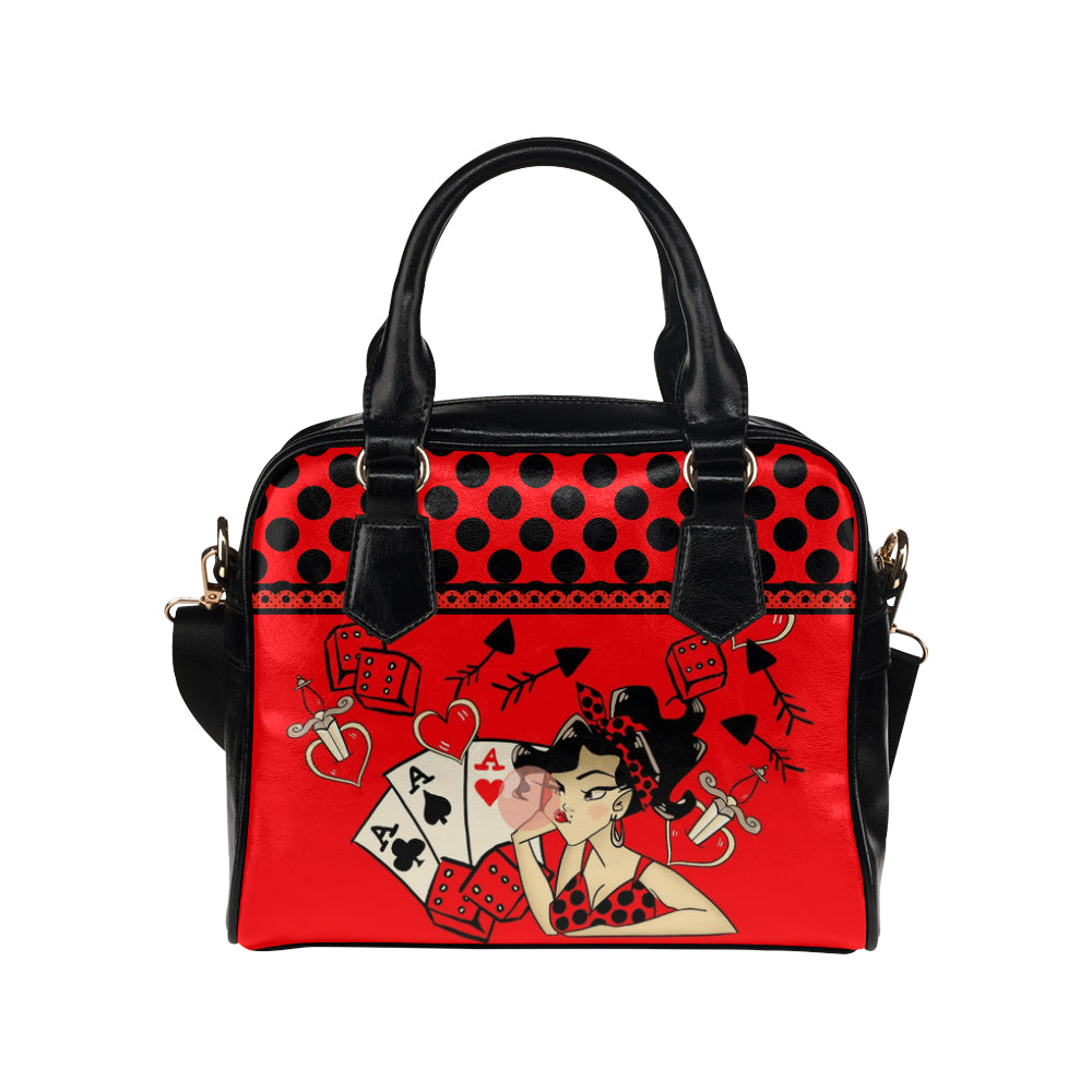 Rockabilly Red - Shoulder Handbag - Little Goody New Shoes Australia