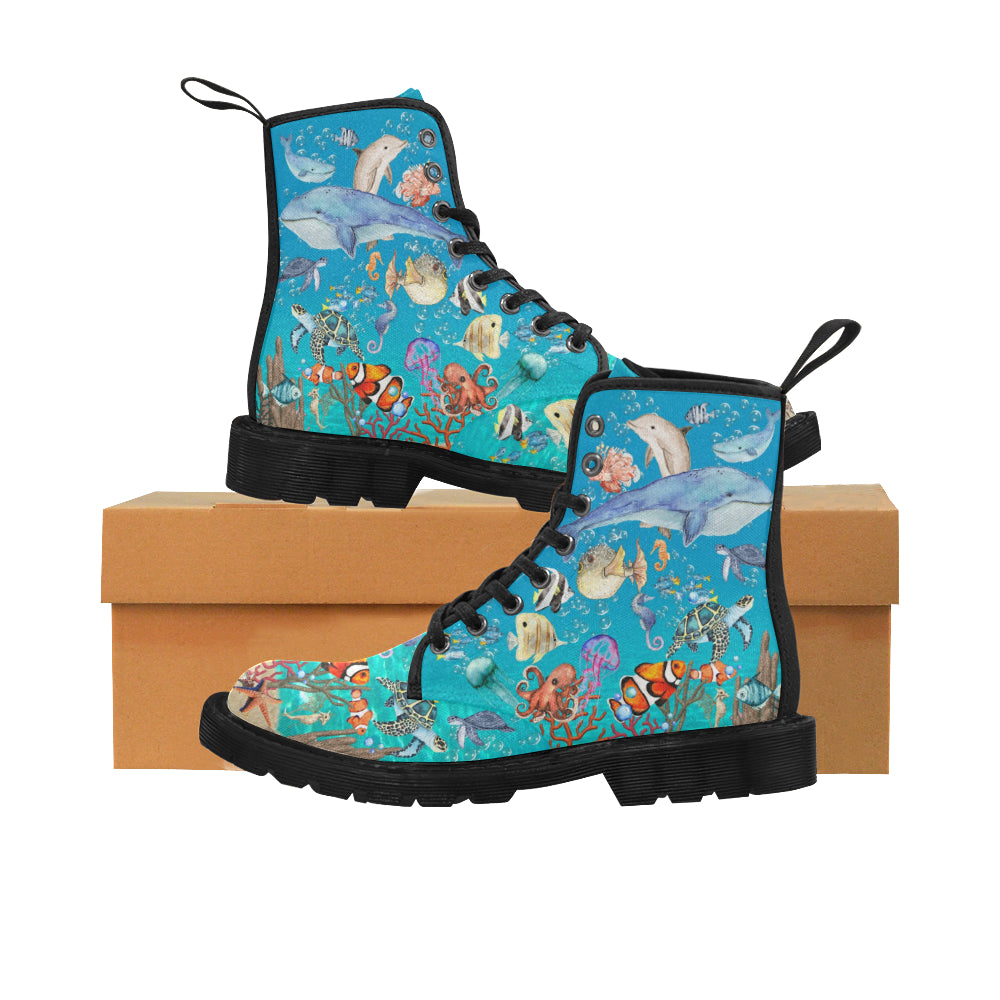 Underwater - Canvas Boots - Little Goody New Shoes Australia