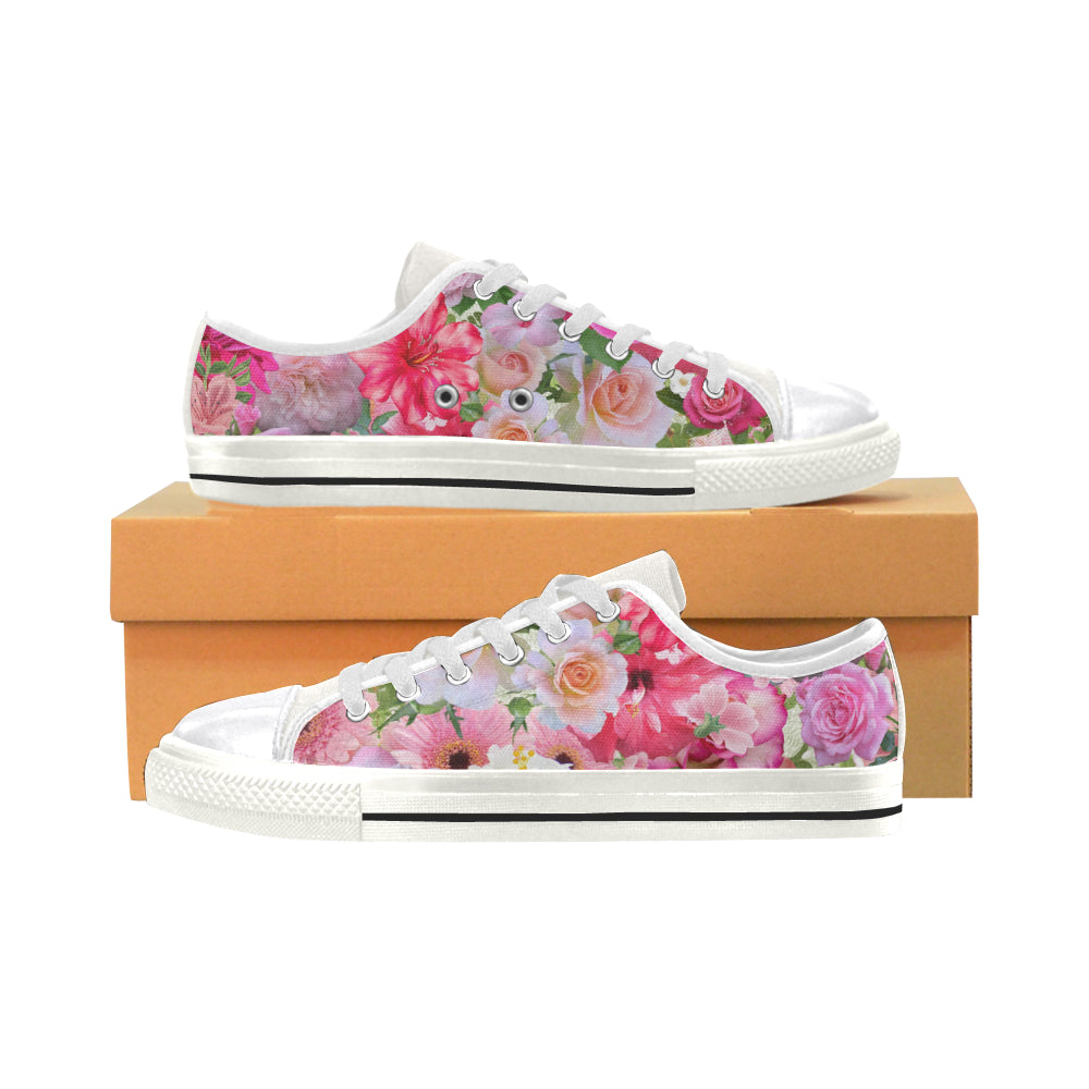 Pink Floral Low Top Shoes