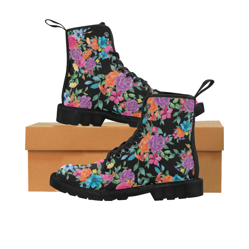 Bright Floral - Canvas Boots - Little Goody New Shoes Australia