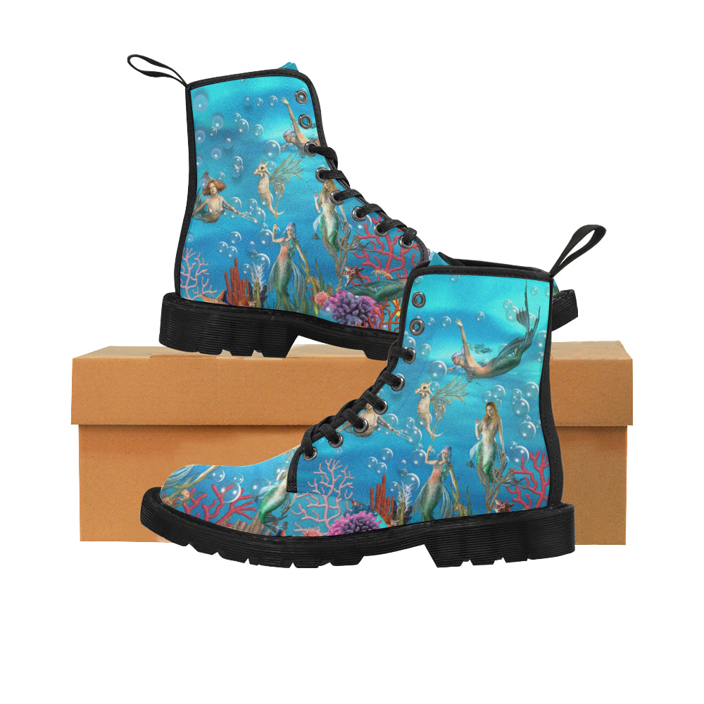 Mermaid - Canvas Boots - Little Goody New Shoes Australia