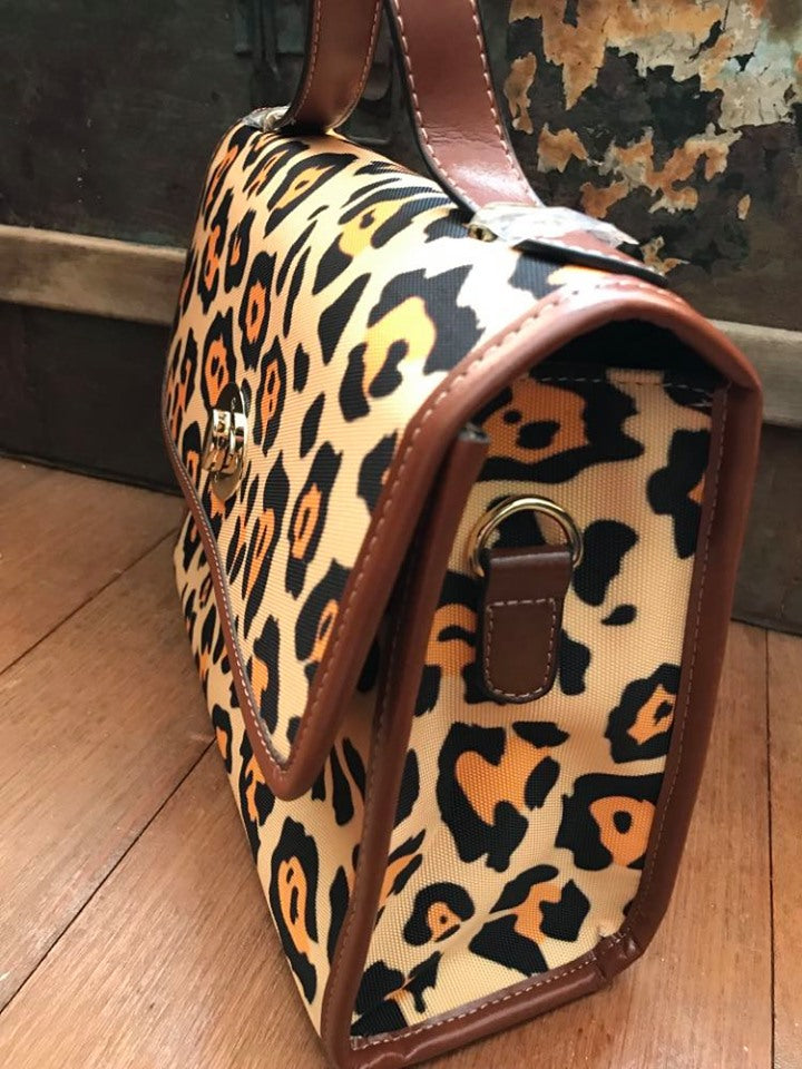 Leopard - Waterproof Canvas Handbag - Little Goody New Shoes Australia