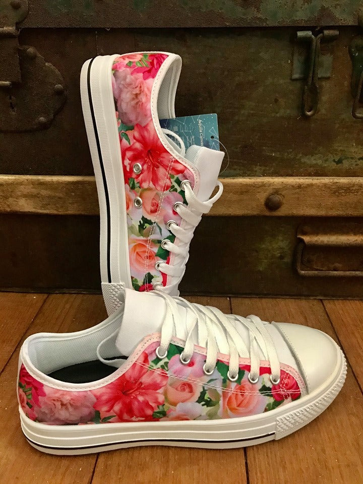 Pink Floral - Low Tops - Little Goody New Shoes Australia