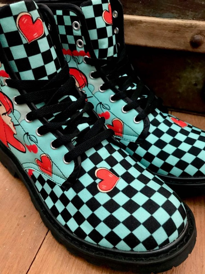 Smokin' Redhead - Canvas Boots - Little Goody New Shoes Australia